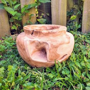 Handcarved natural Teak Root Wood Planter/Bowl/Vas